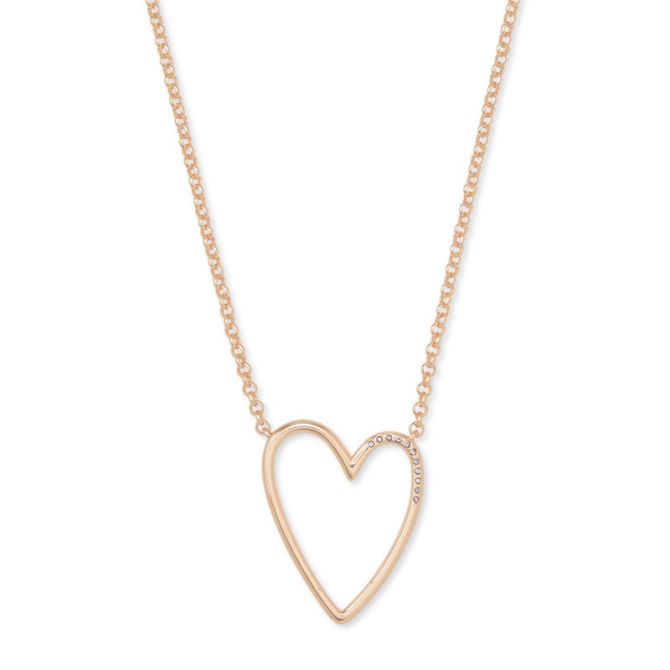 Kendra Scott Ansley Heart Pendant Necklace in Rose Gold Tone