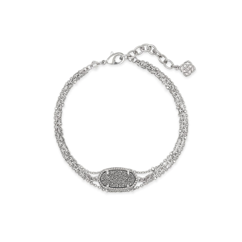 Kendra Scott Elaina Silver Multi Strand Bracelet in Platinum Drusy
