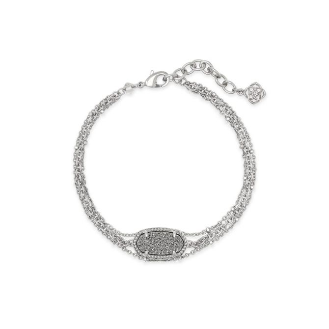 Kendra Scott Elaina Silver Multi Strand Bracelet in Platinum Drusy