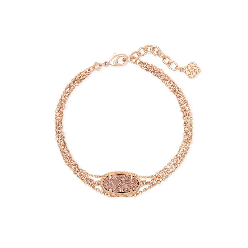 Kendra Scott Elaina Rose Gold Multi Strand Bracelet in Rose Gold Drusy