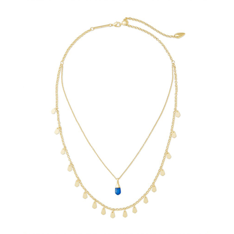 Kendra Scott Freida Gold Tone Multi-Strand Necklace in Cobalt Howlite