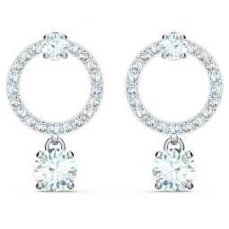 Image for Swarovski Attract Circle Pierced Earrings, White and Silver Tone