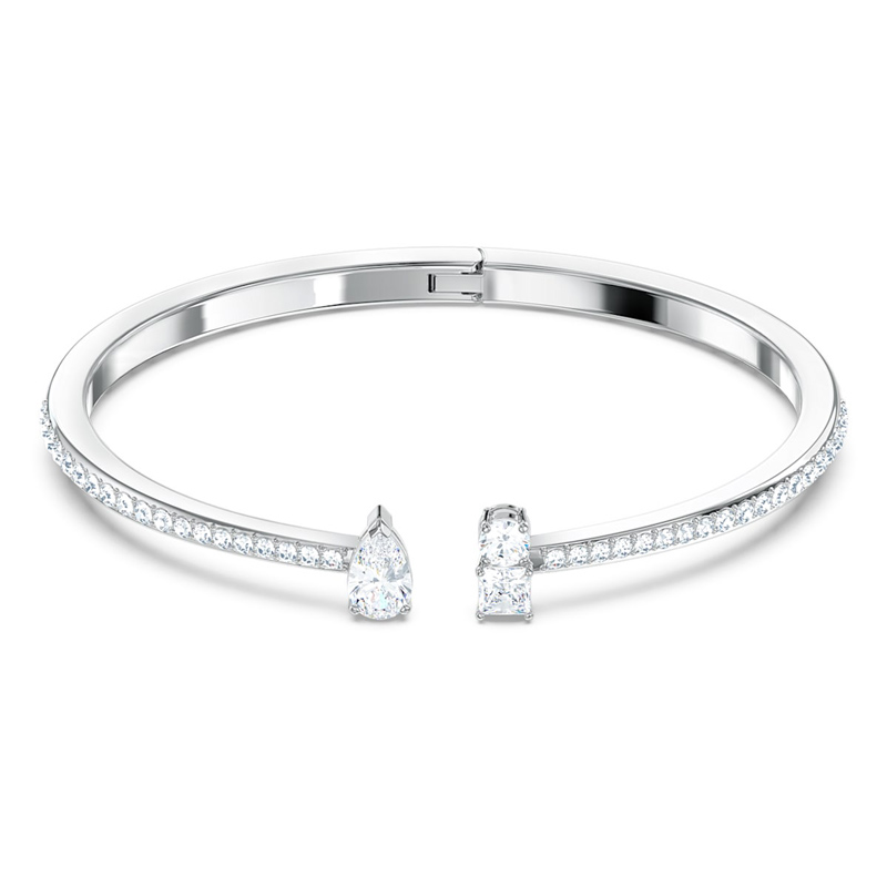 Swarovski Attract Cuff, White and Silver Tone