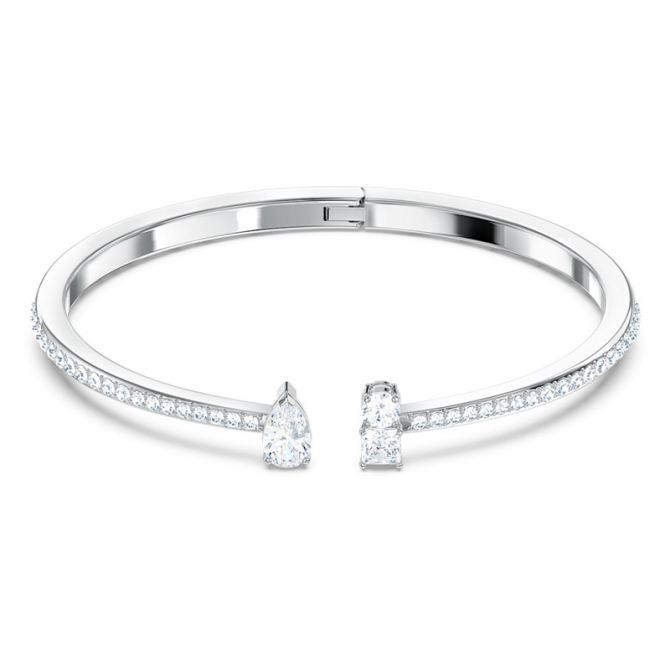 Swarovski Attract Cuff, White and Silver Tone