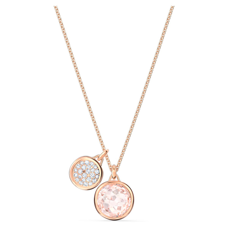 Swarovski Tahlia Double Pendant, Pink and Rose Gold Tone