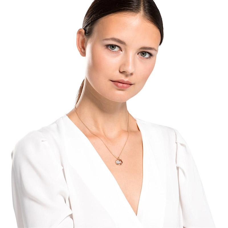 Swarovski Tahlia Double Pendant, Pink and Rose Gold Tone