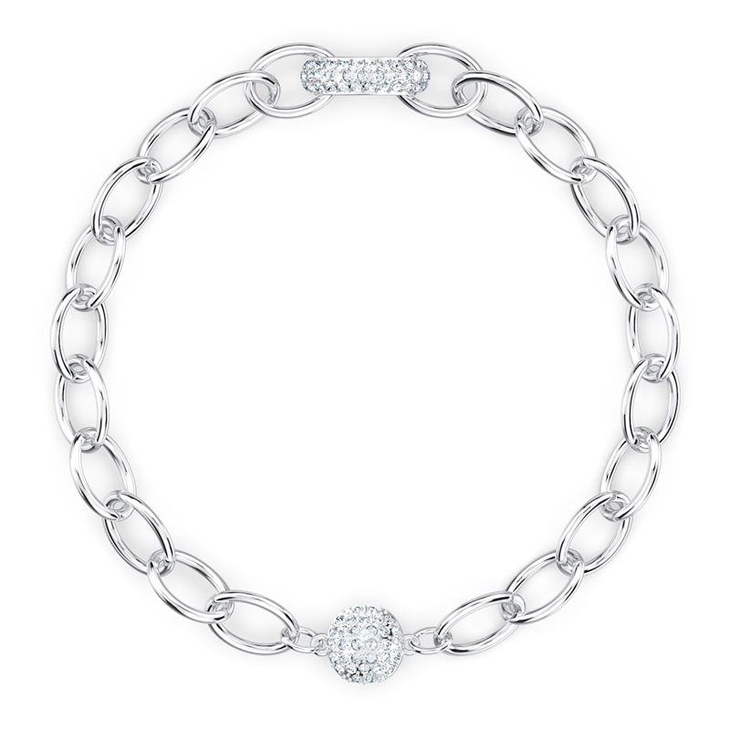 Swarovski The Elements Chain Bracelet, White and Silver Tone