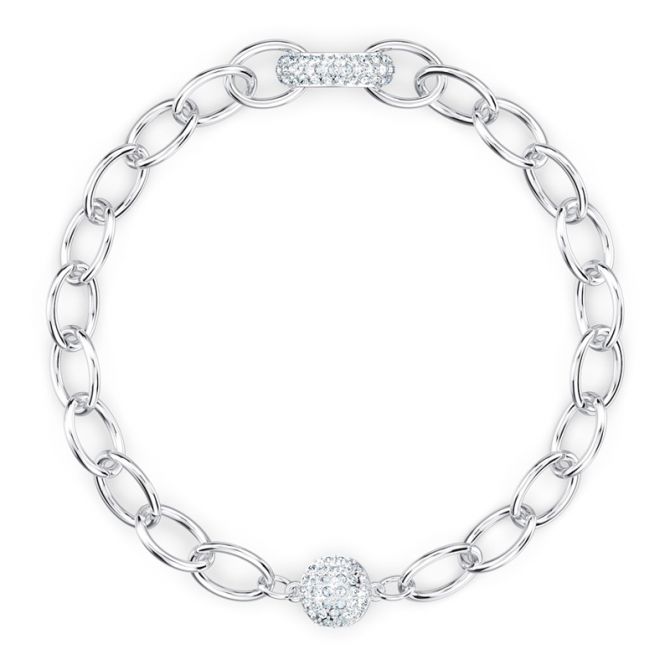 Swarovski The Elements Chain Bracelet, White and Silver Tone