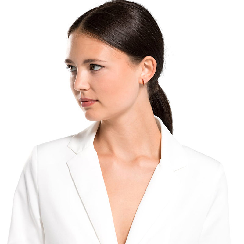 Swarovski The Elements Hoop Pierced Earrings, Red and Gold Tone