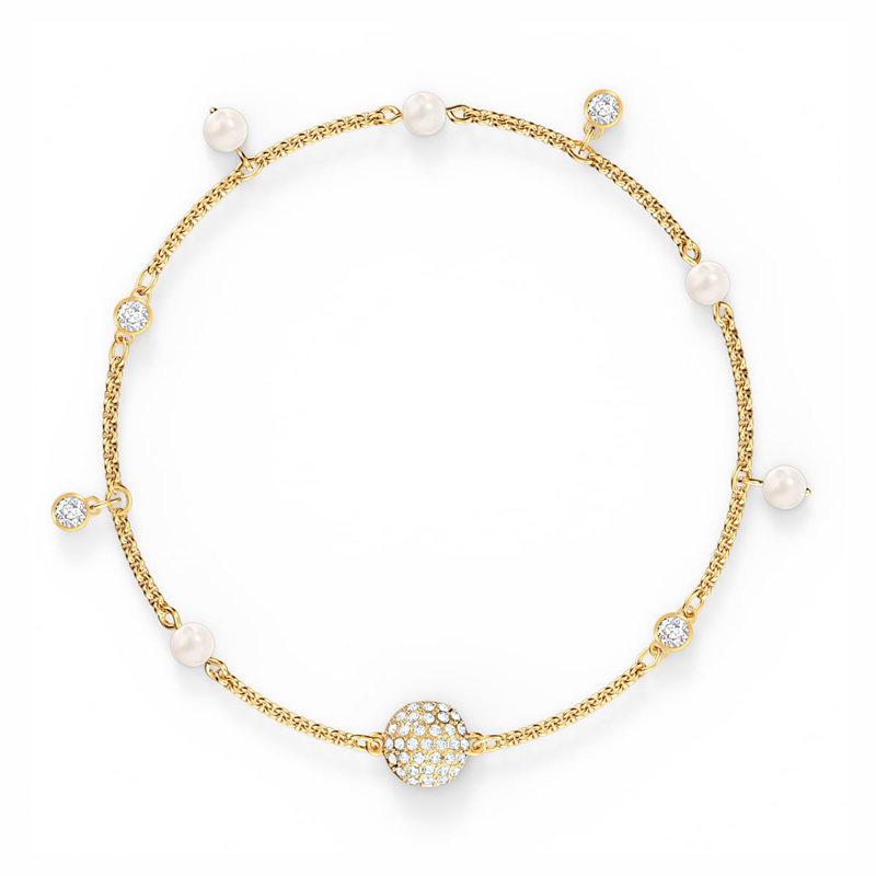 Swarovski Remix Collection Delicate Pearl Strand Bracelet, White and Gold Tone