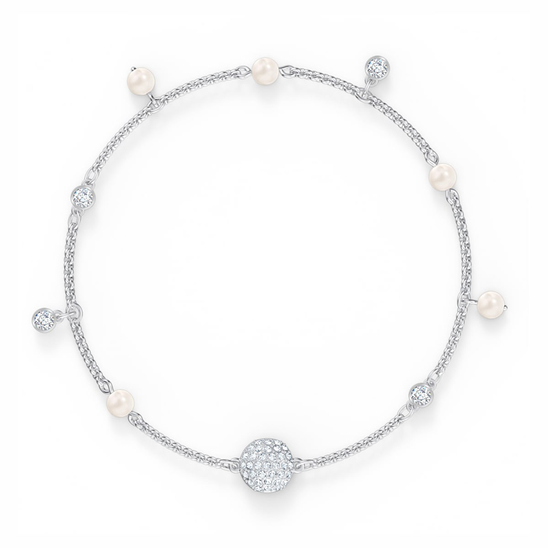 Swarovski Remix Collection strand, Round cut, White, Rhodium