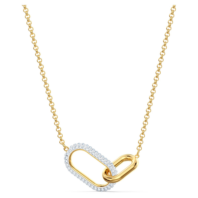 Swarovski Medium Time Necklace, White and Mixed Metal Tone