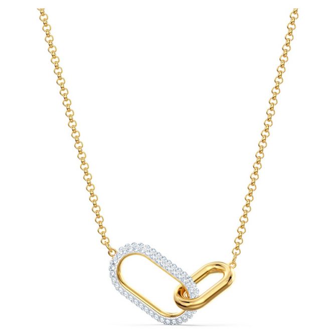 Swarovski Medium Time Necklace, White and Mixed Metal Tone