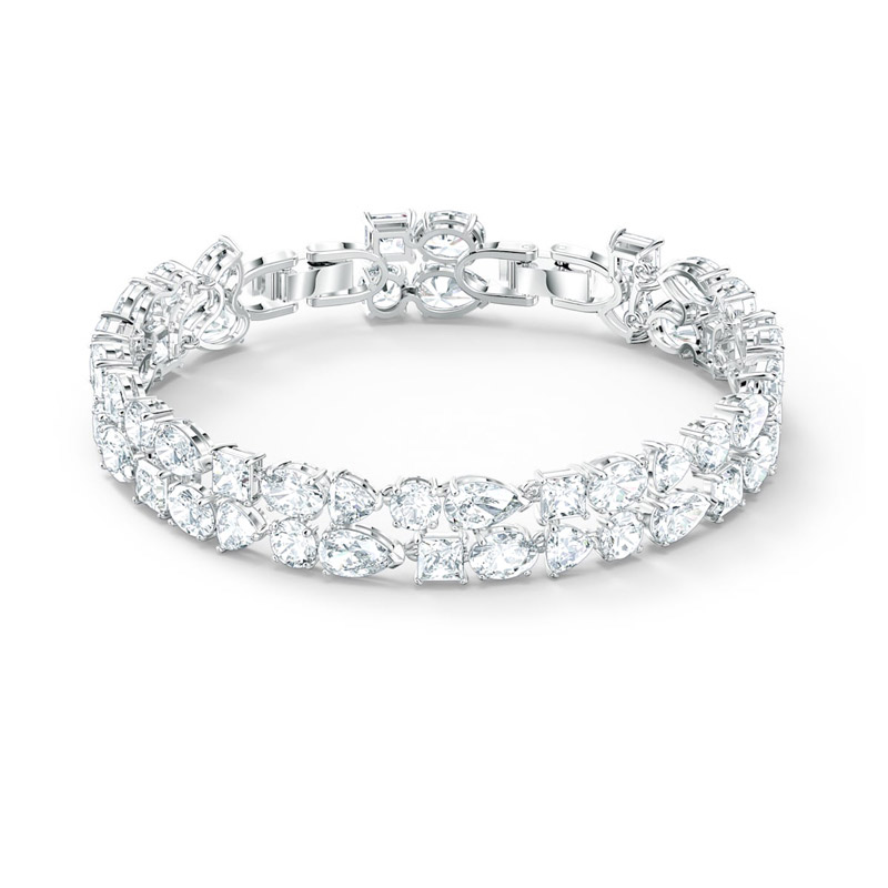 Swarovski Tennis Deluxe Mixed Bracelet White and Silver Tone