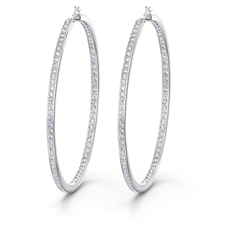 Swarovski Rare Hoop Peered Earrings, White and Silver tone 5555724