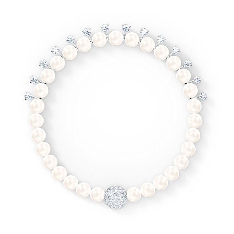 Swarovski Treasure Pearl Bracelet, White and Silver Tone