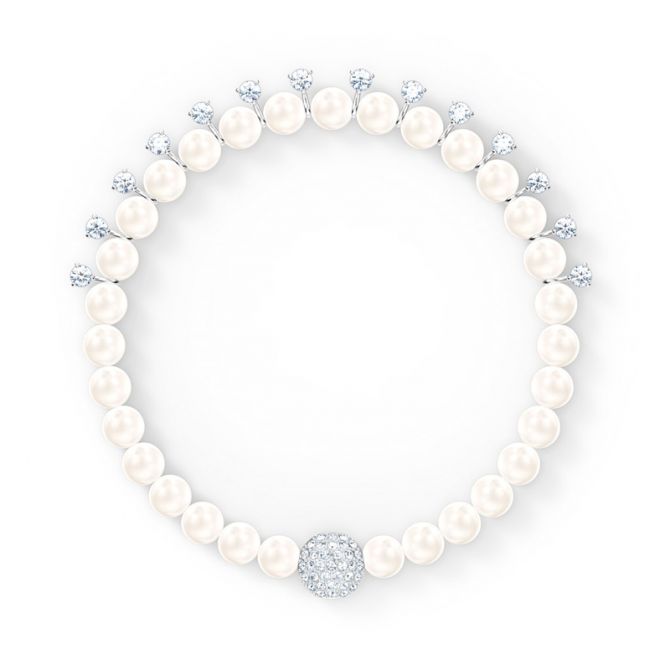 Swarovski Treasure Pearl Bracelet, White and Silver Tone