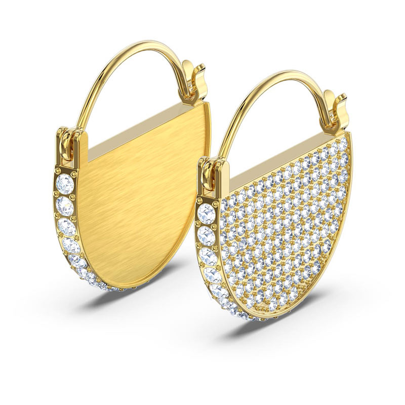 Swarovski Ginger Hoop Pierced Earrings, White and Gold Tone 5560492