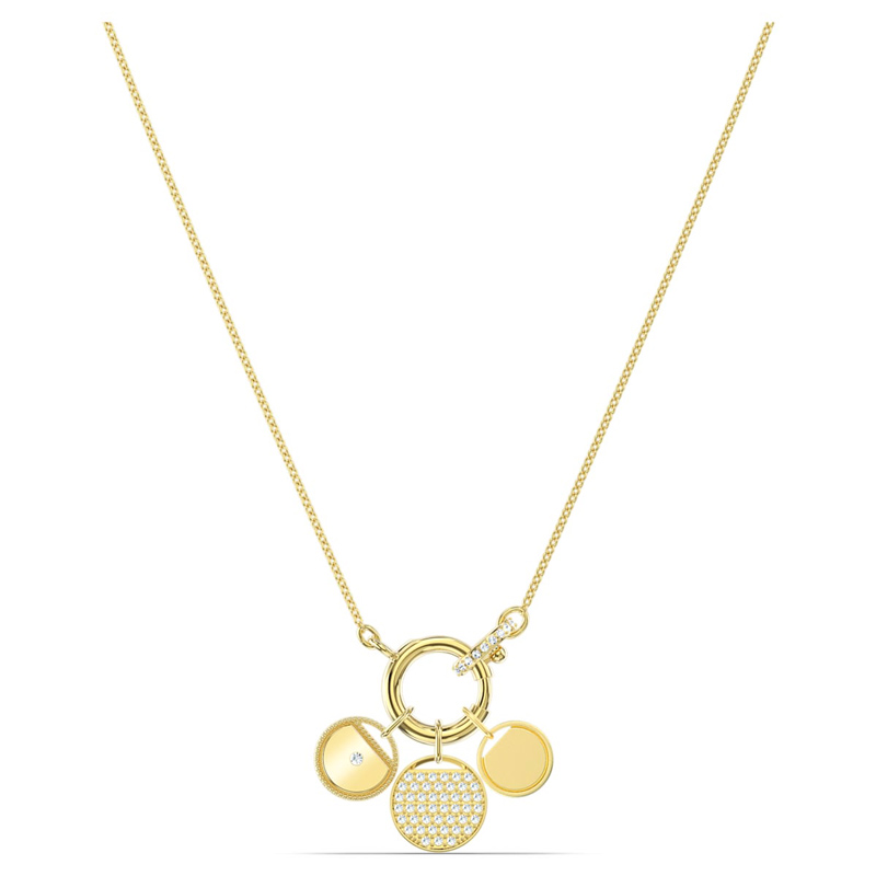 Swarovski Ginger Charm Necklace, White and Gold Tone