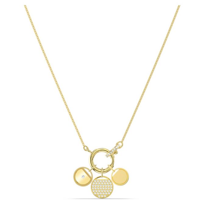 Swarovski Ginger Charm Necklace, White and Gold Tone