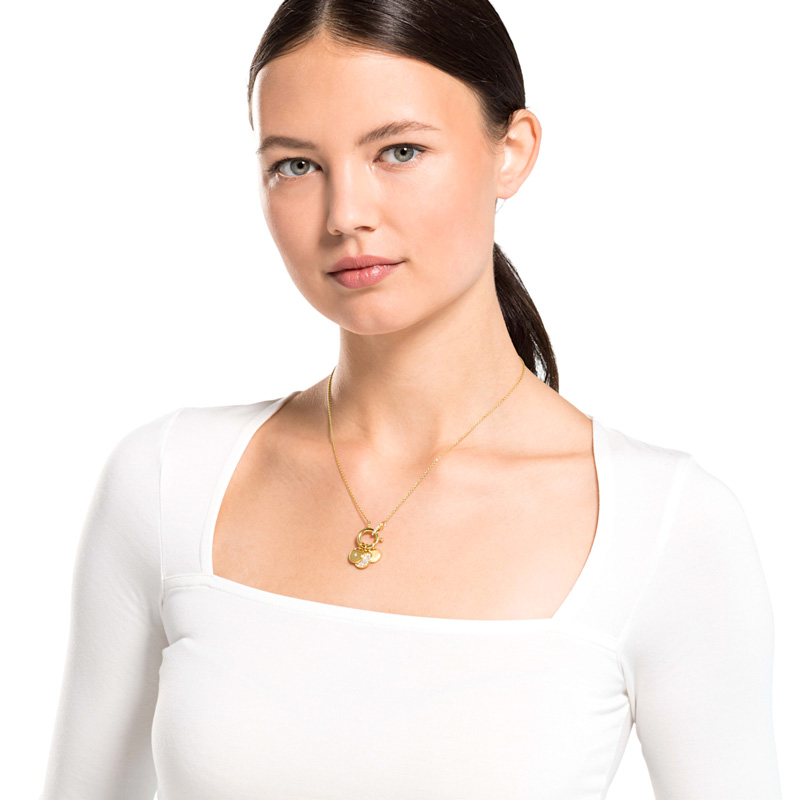 Swarovski Ginger Charm Necklace, White and Gold Tone