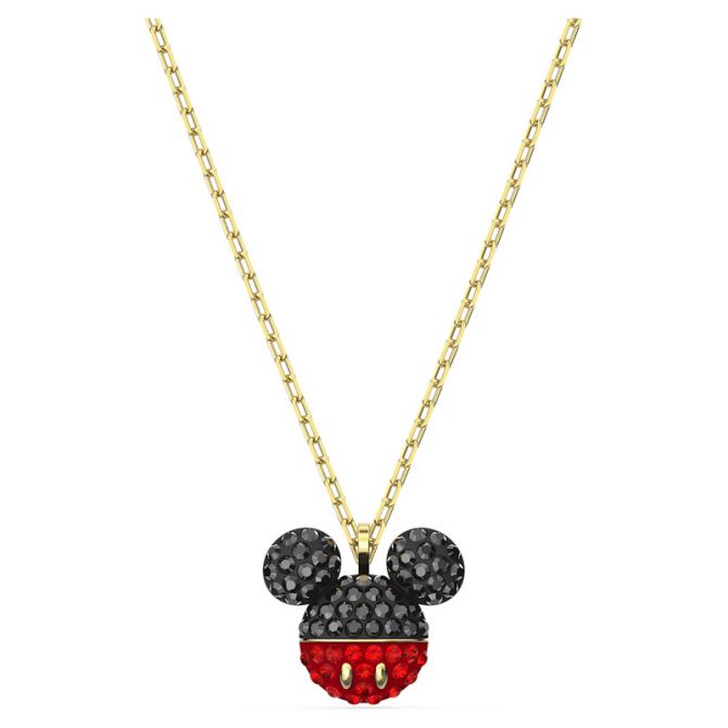 Swarovski Mickey Pendant, Black and Gold Tone
