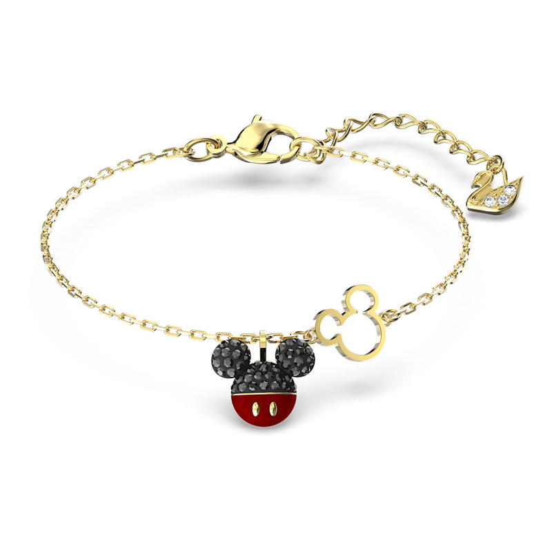 Swarovski Mickey Bracelet, Black and Gold Tone