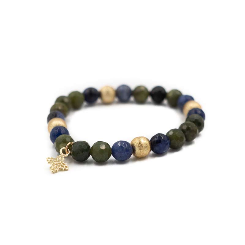 Hazen & Co Blossom Bracelet, Green Jade and Sodalite