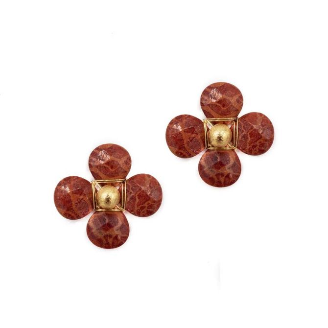 Hazen & Co Flora Earring, Coral