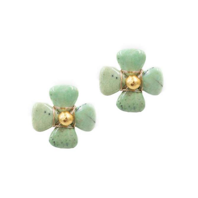 Hazen & Co Flora Earring, Green