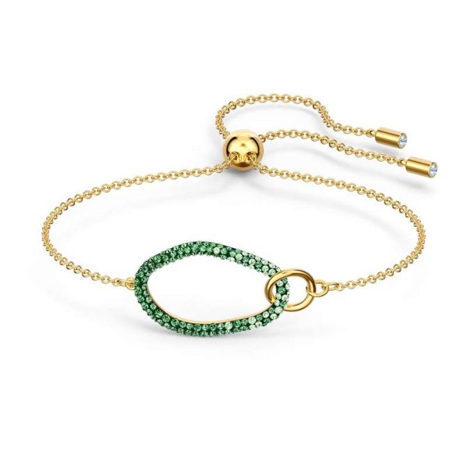 Swarovski The Elements Bracelet, Green and Gold Tone