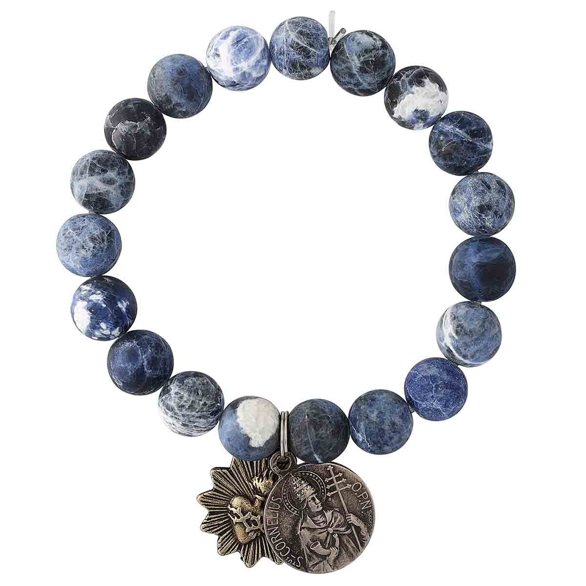 Miracle Icons by Mary Jo Pane Blue Matte Sodalite Bracelet, 10mm