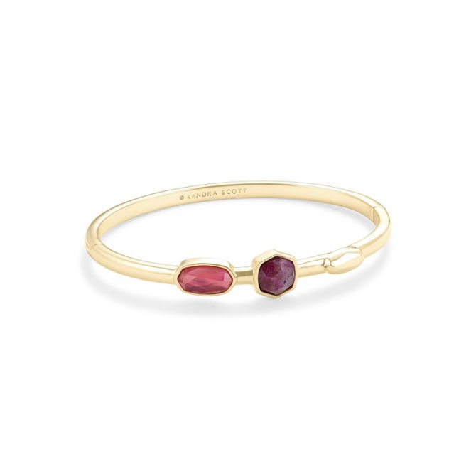 Kendra Scott Davie Gold Bangle Bracelet in Pink Mix