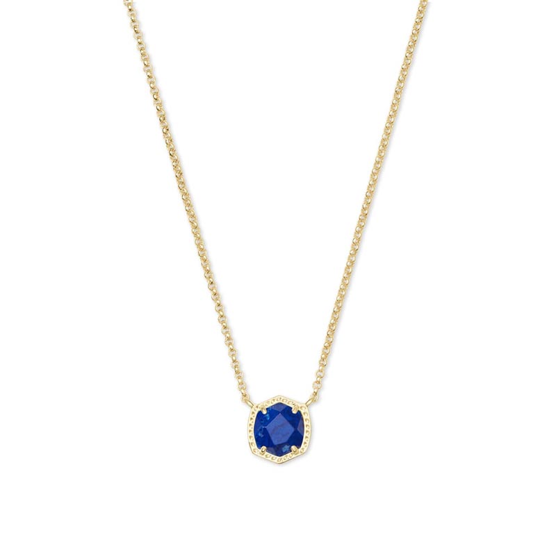 Kendra Scott Davie Gold Tone Pendant Necklace in Cobalt Howlite
