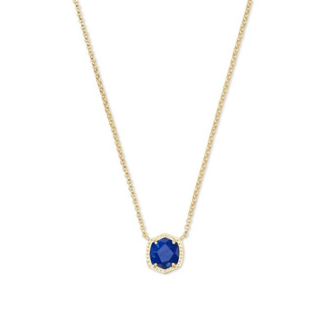 Kendra Scott Davie Gold Tone Pendant Necklace in Cobalt Howlite