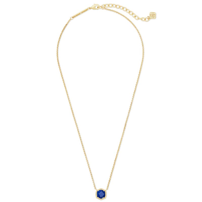 Kendra Scott Davie Gold Tone Pendant Necklace in Cobalt Howlite