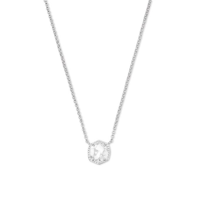 Kendra Scott Davie Silver Pendant Necklace in White Howlite