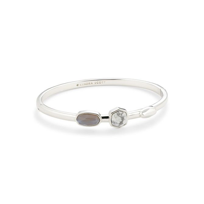 Kendra Scott Davie Silver Tone Bangle in White Mix