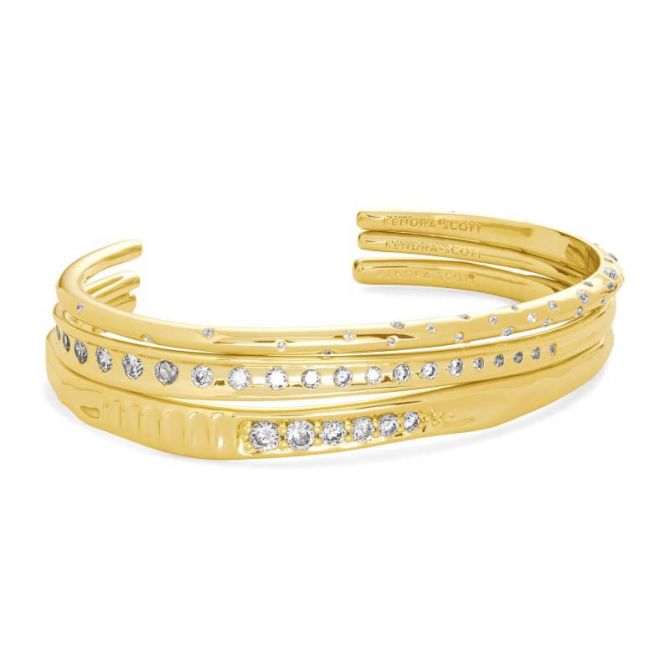 Kendra Scott Selena Cuff Bracelet in Gold Tone, Set of 3