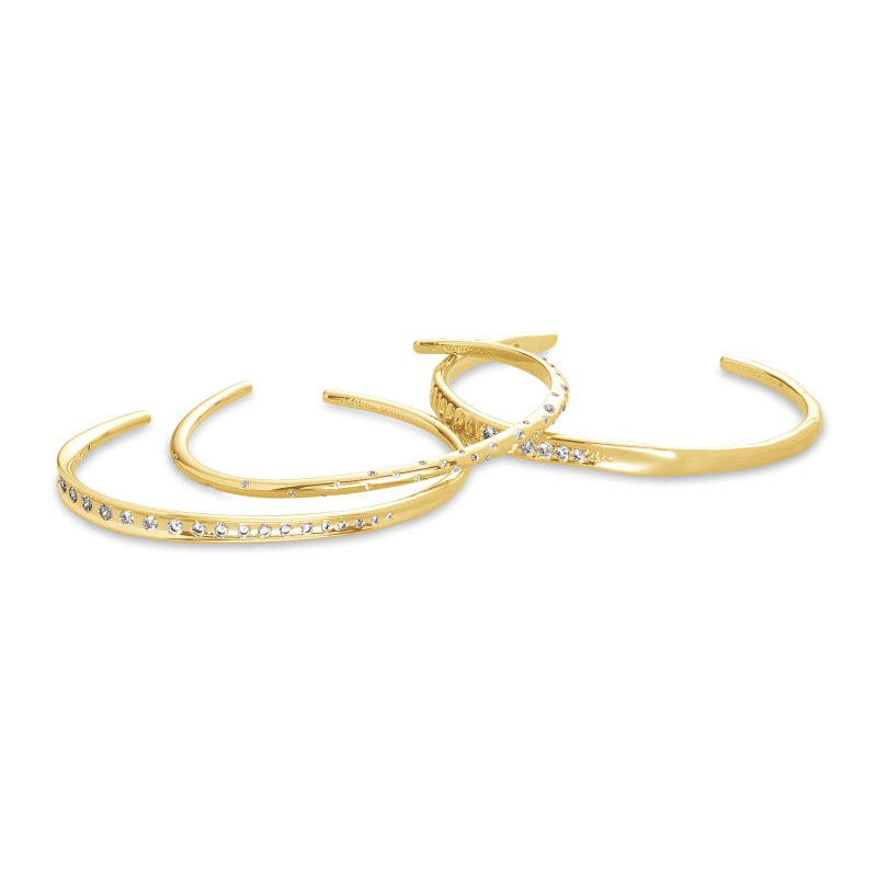Kendra Scott Selena Cuff Bracelet in Gold Tone, Set of 3