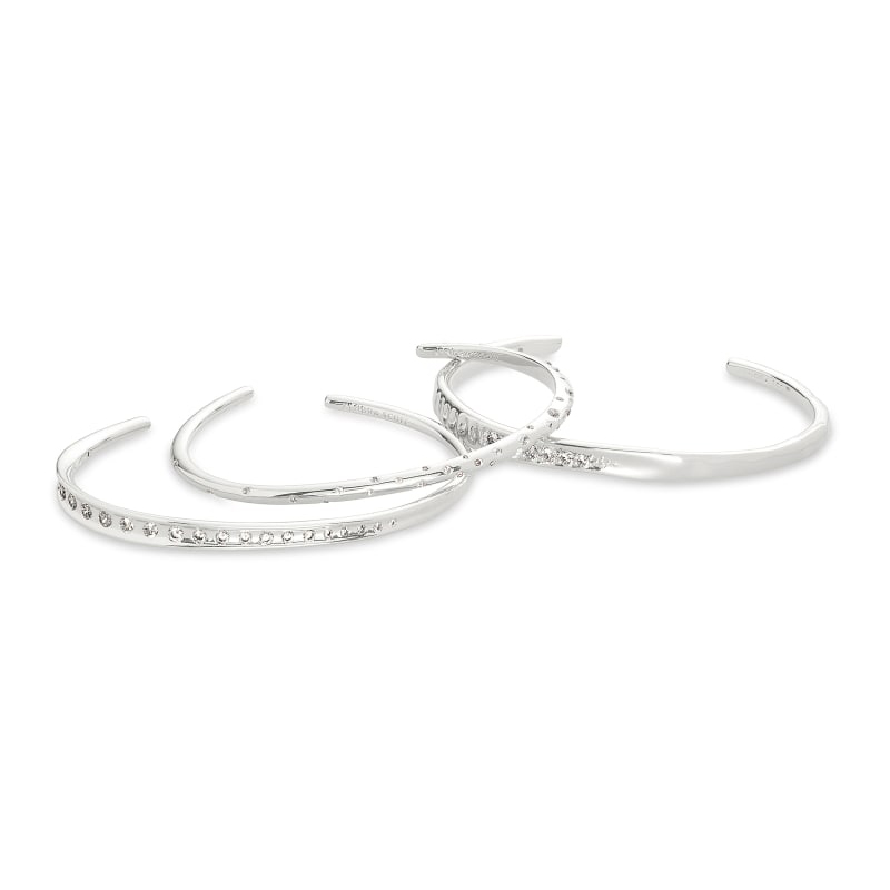 Kendra Scott Selena Cuff Bracelet in Silver Tone, Set of 3