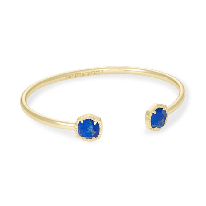 Kendra Scott Davie Gold Tone Cuff Bracelet in Cobalt Howlite