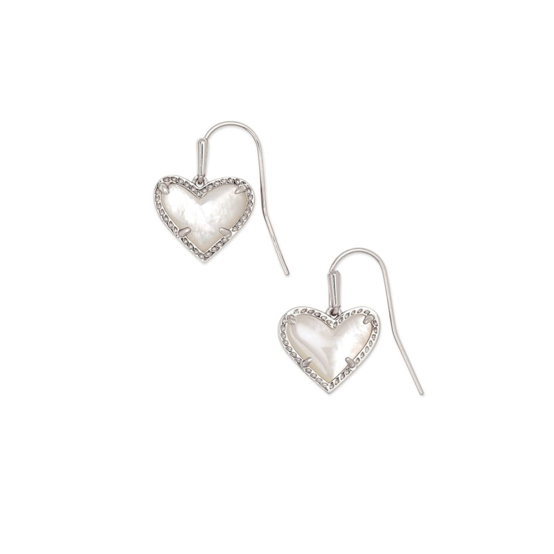 アクセサリー petal heart earrings Framed Ari Heart Silver Stud Earrings in Lilac Opalescent