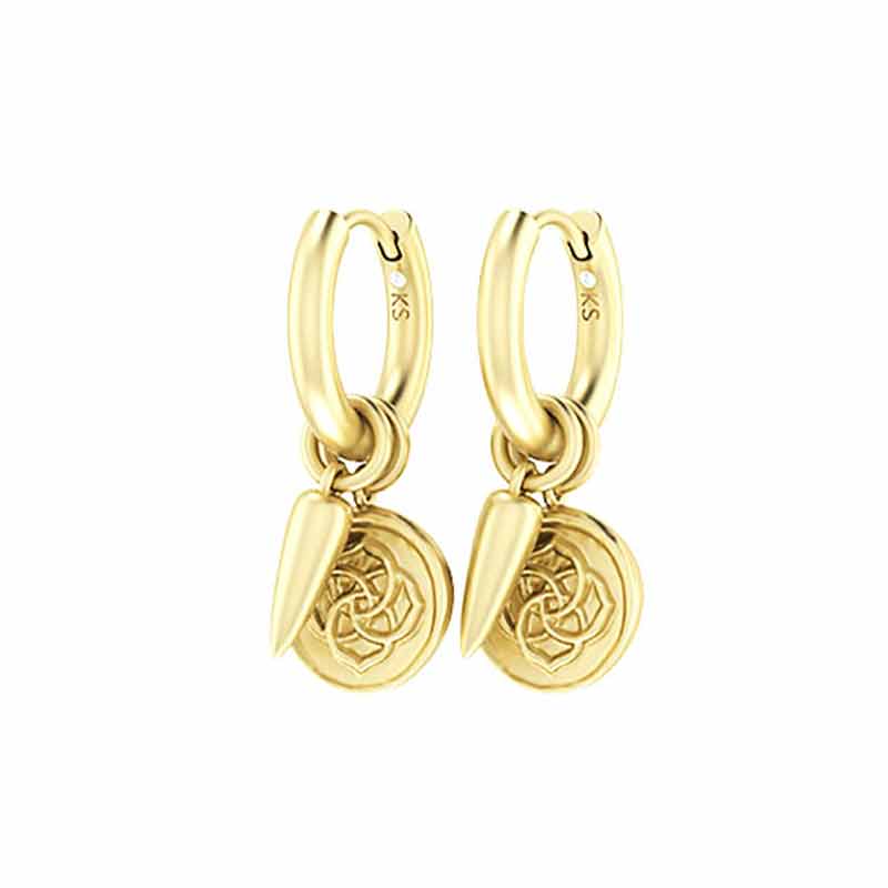 Kendra Scott Dira Coin Huggie Earrings in Gold Tone