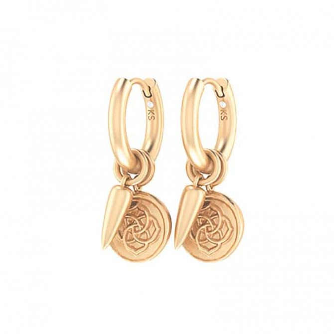 Kendra Scott Dira Coin Huggie Earrings in Rose Gold Tone
