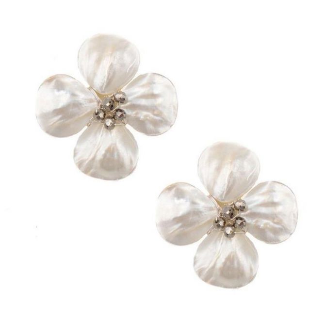 Hazen & Co Poppy Earring, Silver Pyrite