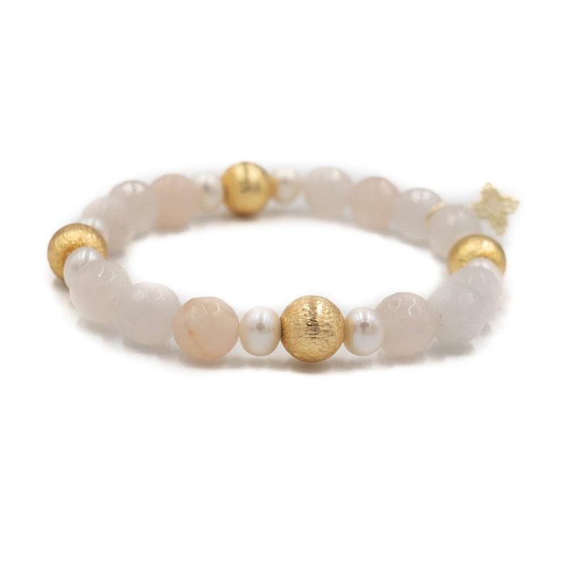 Hazen & Co Blossom Bracelet, Pink Aventurine and Pearl