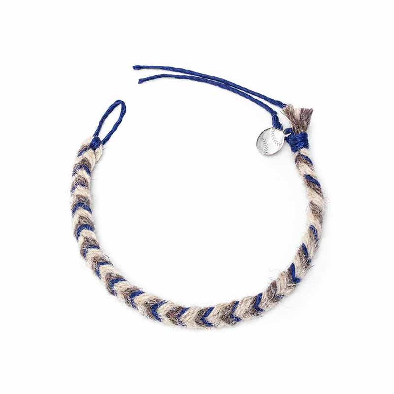 Token & Icons Chicago Cubs Game Used Baseball Yarn Friendship Bracelet