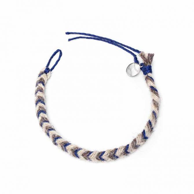 Token & Icons Chicago Cubs Game Used Baseball Yarn Friendship Bracelet