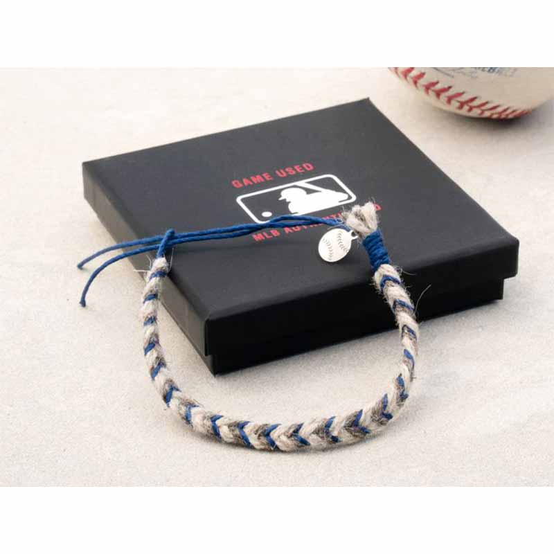 Token & Icons Chicago Cubs Game Used Baseball Yarn Friendship Bracelet